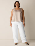 Lightweight Satin Shimmer Scoop Neck Tank