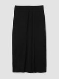 Stretch Jersey Knit Full Length Straight Skirt w/ Slit