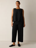 Washable Stretch Crepe Wide Ankle Pant