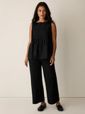 Washable Stretch Crepe Wide Ankle Pant
