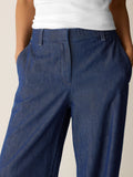 Lightweight Organic Cotton High-Waisted F/L Wide Trouser
