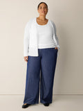 Lightweight Organic Cotton High-Waisted F/L Wide Trouser