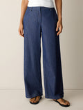 Lightweight Organic Cotton High-Waisted F/L Wide Trouser