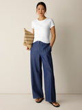 Lightweight Organic Cotton High-Waisted F/L Wide Trouser