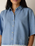 Classic Collar Elbow Sleeve Shirt