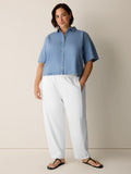 Classic Collar Elbow Sleeve Shirt