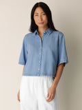 Classic Collar Elbow Sleeve Shirt