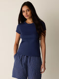 Organic Cotton Stretch Rib Crew Neck Tee