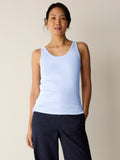 Organic Cotton Stretch Rib Scoop Neck Slim Tank