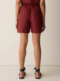 Puckered Organic Linen Stripe Shorts