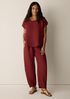Puckered Organic Linen Stripe Top