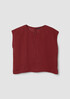 Puckered Organic Linen Stripe Top