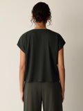Ribbed Knit Crew Neck Top