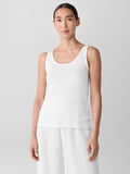 Organic Cotton Stretch Rib Scoop Neck Slim Tank
