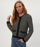 Kaden Tape Yarn Crew Neck Cardigan