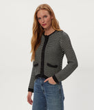Kaden Tape Yarn Crew Neck Cardigan