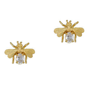 Bee W/ Clear Crystal Earrings