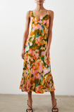 Jacinda Floral Print Satin Dress