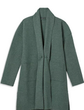 Lightweight Boiled Wool High Collar Coat in Regenerative Wool