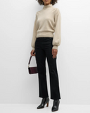 Farah Cashmere Bishop-Sleeve Turtleneck Sweater