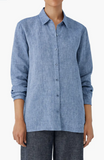 Yarn Dyed Handkerchief Organic Linen Classic Collar Shirt