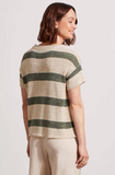 Striped S/S Scoop Neck  Sweater