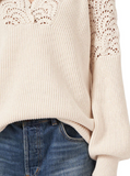 Cotton Open Detail Split Neck Pullover