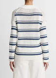 Striped Rack-Ribbed Cotton Pullover