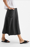 Washed Organic Linen Delave Cargo Skirt