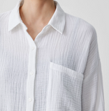 Organic Cotton Loft Gauze Classic Collar Long Shirt