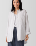 Organic Cotton Ripple Classic Collar Long Shirt