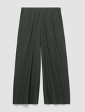 Washed Organic Cotton Poplin Wide Ankle Pant