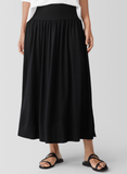 Fine Jersey Full Length Gathered Skirt w/ Pockets