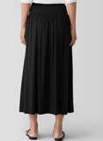 Fine Jersey Full Length Gathered Skirt w/ Pockets