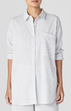 Organic Cotton Ripple Classic Collar Long Shirt