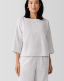 Organic Cotton Ripple Bateau Neck Box Top