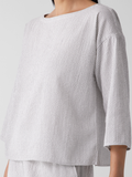 Organic Cotton Ripple Bateau Neck Box Top