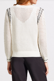 Long Sleeve Crew Neck Open Sweater