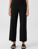 Stretch Jersey Knit High Waisted Wide Full Length Pant