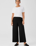 Stretch Jersey Knit High Waisted Wide Full Length Pant