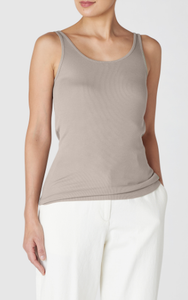 Organic Cotton Rib Stretch Long Scoop Neck Tank