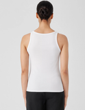 Organic Cotton Rib Stretch Long Scoop Neck Tank