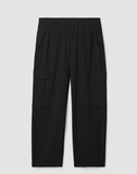 Washable Stretch Crepe Ankle Lantern Cargo Pant