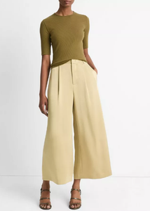 Mid Rise Satin Culotte