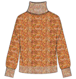 Multi Color Yarn Turtle Neck Sweater