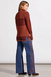 Two-Tone Ottoman Turtleneck Tunic Sweater