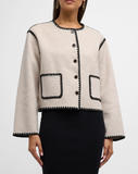 Melanie Contrast Trim Wool-Blend Jacket