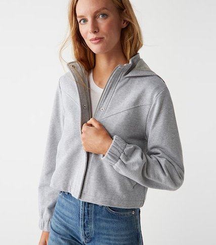 Mason Hooded Crop Terry Jacket