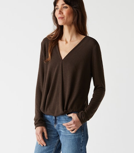 Janet Tahoe Jersey Surplice Top