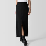 Washable Flex Ponte Maxi Skirt w/ Front Slit